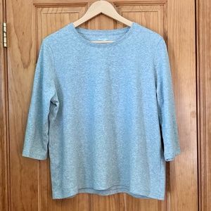 Women’s gently used Petite XL Kim Rogers heather gray 3/4 length sleeve top